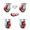 Service Caster 4 Inch Kingpinless Red Poly on Steel Wheel Caster Swivel Locks 2 Rigid, 2PK SCC-KP30S420-PUR-RS-BSL-2-R-2 - alternate 5